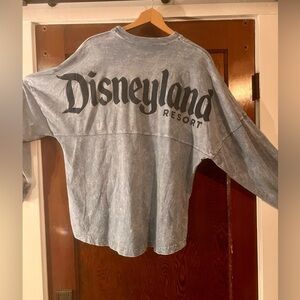 Disney Parks acid wash blue Spirit Long Sleeve Top Disneyland Print